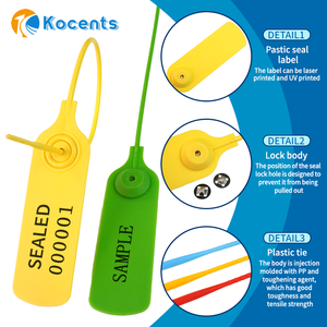 Sello de seguridad de plástico con logotipo numerado personalizado desechable con muestra gratuita de ventas directas de fábrica del 2017 - Product Image 3