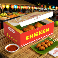 Boîte de poulet frit personnalisée Boîte d'emballage en papier ondulé avec impression de logo Boîte d'emballage de fast-food recyclable sulfurisée