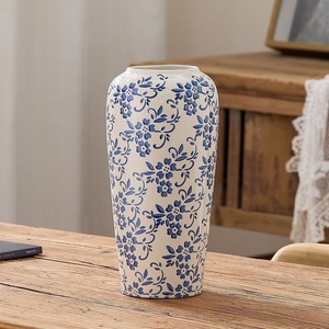 Vase de table en céramique <span class=keywords><strong>bleu</strong></span> et blanc Art Déco, nouvelle collection, pot de fleurs hydratant, décoration pour salon et entrée - Product Image 6
