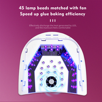 Lampe Séchoir à Ongles Professionnel Sans Fil 72W Couleur Personnalisée Rose Noir Pro 2 en 1 Double Mains Ventilateur UV Led Lampe à Ongles Rechargeable