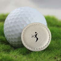 Nouveautés Marqueur de golf en cuir de haute qualité Accessoires de golf personnalisés Cadeau pour golfeur Vente en gros Marqueur de balle de golf magnétique