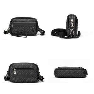 Sacs à bandoulière en <span class=keywords><strong>cuir</strong></span> PU personnalisés tendance, sacs à bandoulière décontractés de haute qualité vintage, sacs à bandoulière imperméables de luxe pour hommes avec logo - Product Image 3