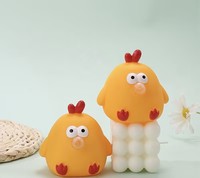 Jouet Poulet Souffleur de Bulles - Jouet Anti-Stress Mignon à Presser et à Éclater de Bulles