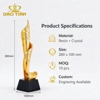 Trophée Coupe Étoile Dorée en Gros, Personnalisable avec Logo et Nom Gravés, Design Flamme, Récompense en Résine pour Concours, Festival de Films, Cérémonie Sportive