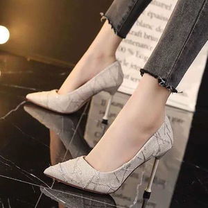 New Se Women Pointed <b>Toe</b> Thin High Shoes Casual Ladies Spring Summer Platform Pattern Pump Heels - Product Image 3