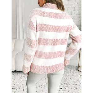 Pull à col roulé à larges rayures multicolores, tailles pour femmes, tailles S-XL, sur mesure OEM/ODM - Product Image 5