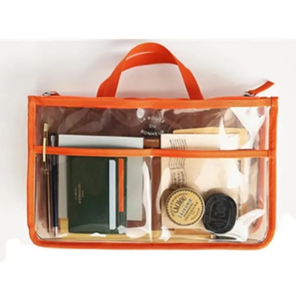Taşınabilir temizle pvc taşıma çantası makyaj kozmetik çanta