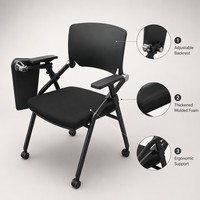 Tablette d'écriture ergonomique pliable pour étudiant, avec accoudoir réglable, 50 cm, noire, design moderne, en plastique, pour salle de classe - Fournisseur Or