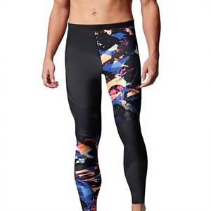 Leggings de sport pour homme, taille US, 90% polyester 10% élasthanne, séchage rapide, taille élastique, longueur intégrale, avec logo personnalisé, pour la course à pied - Product Image 3