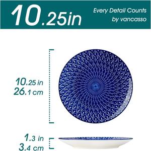 Platos de Cerámica Personalizados, Platos Grandes Vintage para Cocina, Platos de Porcelana Azules y Blancos, Aptos para Microondas, Horno y Lavavajillas - Product Image 2