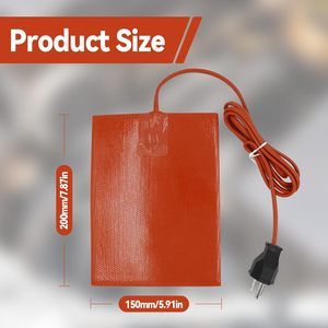 Car Engine Silicone Electric Heating Pad 120v 300w 6x8 Inch Universal Engine <b>Heater</b> Car Oil Pan <b>Heater</b> Pad - Product Image 3
