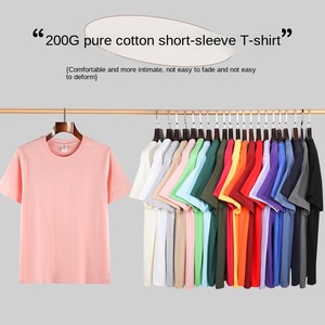 Camiseta de manga corta de algodón peinado de 200g, color liso, estilo japonés, moderna y transpirable, para <span class=keywords><strong>hombre</strong></span>. - Product Image 2