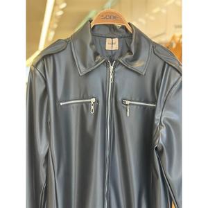 Chaqueta de Cuero Negra para Mujer Sobe, Manga Larga, Resistente al Viento, Informal, para Todas las Temporadas, Tejida - Product Image 1