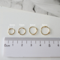 Boucles d'oreilles créoles minimalistes 9ct métal principal or 9k véritable or jaune massif mini boucles d'oreilles créoles pour fille garçon