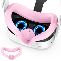 Set Aksesoris Silikon VR 3 in 1 Kompatibel dengan Meta Quest 3S, Penutup Wajah + Pelindung Lensa + Tutup Thumbstick