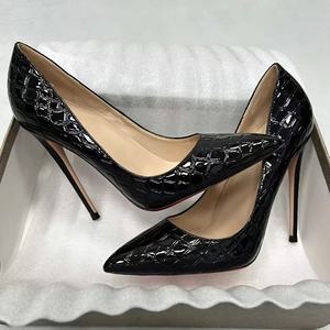 Eleganti <span class=keywords><strong>Tacchi</strong></span> Alti con Motivo in Pietra Stile Europeo-Americano, Nuovi Stivali Autunnali da Donna con Tacco a Spillo 8-12cm, Punta Affusolata, Sexy, in PU Nero e Suola in Gomma - Product Image 3