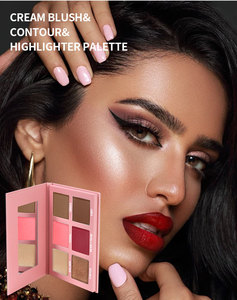 Poudre Pressée 6 Nuances Surligneur <span class=keywords><strong>Contour</strong></span> Blush Private Label Blush Palette <span class=keywords><strong>Miroir</strong></span> Intégré - Product Image 2