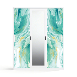 Armoire métallique imprimée avec portes coulissantes et miroir 1500 mm, très vendue - Product Image 2