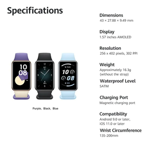 HON or Band 9 NFC 1.57 Inches AMOLED 60Hz Display Battery 96 Workout Modes All-day Monitor <b>Smart</b> <b>Bracelet</b> <b>Smart</b> Band <b>Bracelet</b> - Product Image 4