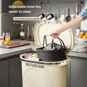 Luxury Large Capacity Pp <b>Bin</b> High-Appearance Garbage Trash Can for Living Room <b>Kitchen</b> Bedroom Waste Management Custom Logo - Product Image 4