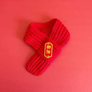 Cute new woolen pet scarf/bib for cats and dogs, warm accessories for dogs, festive <b>red</b> for the New Year. - Product Image 4