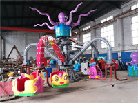 Manège Carrousel Poulpe Rotatif avec Sièges Thème Dessin Animé pour Parcs d'Attractions Extérieurs et Carnavals