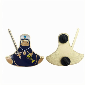 Precio al por mayor de fábrica Venta caliente Aleación de zinc Esmalte duro Gritty Personal Custom Platypus Esgrima Insignia con embragues de mariposa - Product Image 1