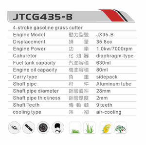 उच्च गुणवत्ता वाले साइड पैक ब्रश कटर पेट्रोल पावर स्ट्रिंग ट्रिमर 4 स्ट्रोक JX35-B ओम घास कटर मशीन - Product Image 4