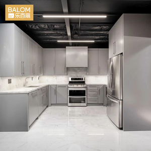 Meubles de cuisine modulaires BALOM de luxe, modernes, écologiques, imperméables, en acier inoxydable 304, sur mesure pour appartement et projet résidentiel - Product Image 1