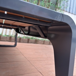 مقعد حديقة خارجي حديث كرسي حديقة خشبي مجلفن بدون مسند ظهر للأماكن العامة ومناطق الترفيه - Product Image 4