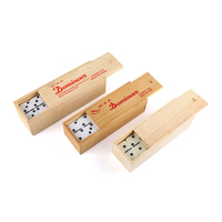 Vente en gros de dominos double six JUXING D6-5010D, boîte en bois, ensemble de jouets personnalisés, fournisseur d'usine, prix bas