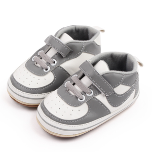 Chaussures pour bébé nouveau-né de 0 à 1 an, nouvelle arrivée, chaussures décontractées pour bébé en cuir PU blanc, semelle confortable en TPR, chaussures de basket-ball pour tout-petits - Product Image 2