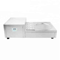電気テーブルタイプ110V220Vフライアイスクリームマシン揚げヨーグルトサマークールシングルパン冷却タンク付き揚げアイスクリームメーカー