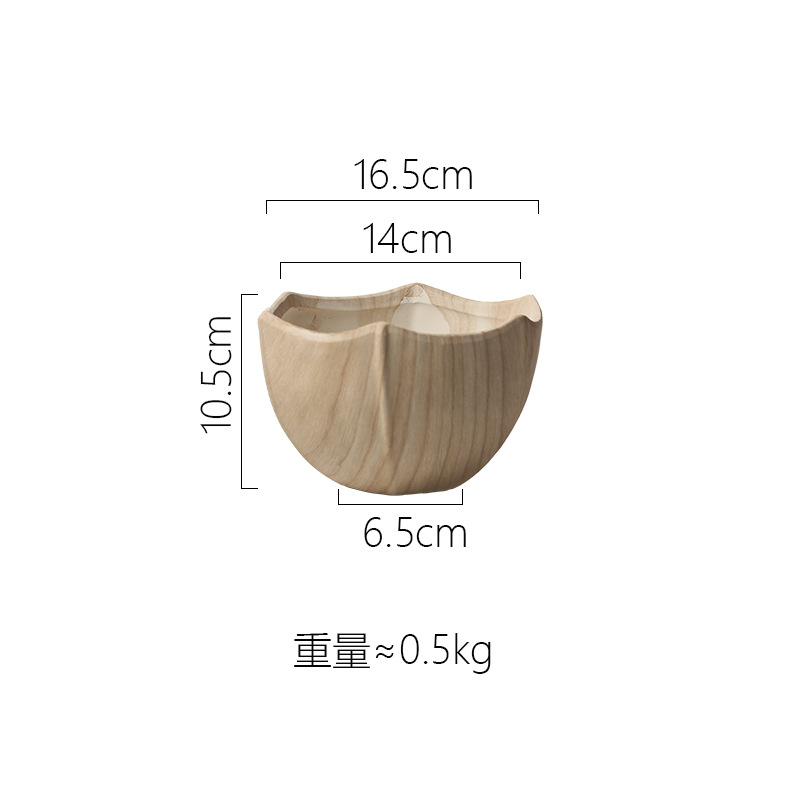 Ak464 original wood grain flowerpot with holes-no chassis