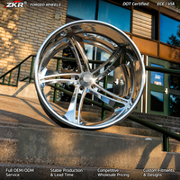 Jantes forgées polies ZKR 6061-T6, 2 pièces, concaves profondes, 20, 22, 24, 26 pouces, 5x120.65 pour Cadillac Eldorado Lincoln Town Car