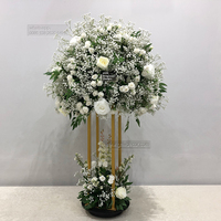 Guirlande de table décorative pour gâteau, arrangement de mariage, boule de décoration, rose artificielle, souffle de bébé, centre de table, anneau de fleurs