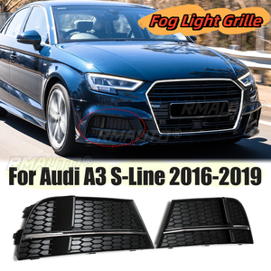 Paire de grilles de phares antibrouillard avant style nid d'abeille pour Audi A3 S-Line 2016-2020 - Product Image 1