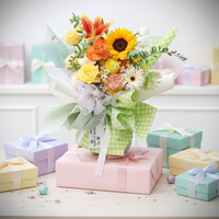 Papier d'emballage Aierdlorist à carreaux et rayures pour bouquets, revêtement OPP, papier à carreaux pour pique-niques d'été, matériaux DIY pour fleuristes et arrangements floraux