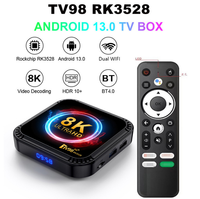 FYX Stock TV98 Android 13 8K décodeur lecteur réseau RK3528 TV BOX WIFI bande BT télécommande 2 + 16G EU 4 + 32G US 4 + 64G UK AU