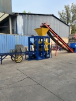 Machine à briques en ciment QTJ4-24, équipement semi-automatique de fabrication de blocs pour pavés creux et blocs emboîtables