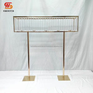 SMOOTH Wedding Gold <b>Clear</b> Acrylic Tassel Centerpiece Candle Holder Stand For Wedding <b>Table</b> Decorative Props - Product Image 5