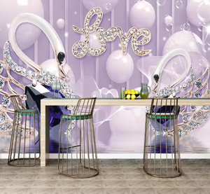 Mural de Diamantes Florales 3D de Lujo para Decoración de Interiores, Papel Tapiz de Estilo <span class=keywords><strong>Corte</strong></span> Europea, Decoración del Hogar - Product Image 5