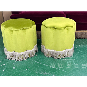 Silla Cilíndrica de Terciopelo Verde Claro de Diseño para Múltiples Escenarios, Silla Simple para Sala de Estar de Hotel o Villa, Muebles para Sala de Estar - Product Image 2