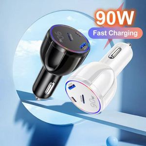 90W 2USB+PD QC3.0 5V/3A Super Fast Car Charger Three-in-one for Mobile Phones Laptop & Camera - Product Image 1