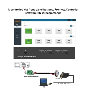 Pinwei ตัวสลับสัญญาณ <span class=keywords><strong>HDMI</strong></span> เมทริกซ์4K60Hz <span class=keywords><strong>4X2</strong></span>พร้อมตัวแยกสัญญาณเสียงและออปติคอล L/R AUX 4ใน2OUT พร้อมระบบเสียงออปติคอล - Product Image 3