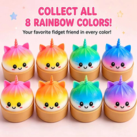 Jouet Squishy Licorne Arc-en-ciel en Gros, Jouet Anti-stress Simulant un Bouillon de Raviolis pour Soulagement du Stress Sensoriel