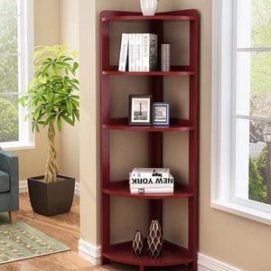 <b>Corner</b> Shelf 3 Tier Wood <b>Storage</b> <b>Unit</b> For Living Room Floor Standing <b>Corner</b> Cabinet - Product Image 3