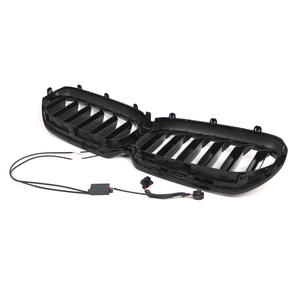 Modificación de Parrilla para BMW Serie 5 G30 G31, ABS con Iluminación LED, Doble Línea, Negro Brillante, para 2021 2022 - Product Image 5