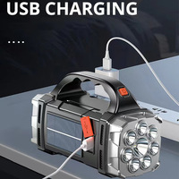 Lampe torche LED rechargeable par USB à énergie solaire 1000 lumens, corps en ABS, étanche, haute puissance, lumière de travail COB, camping en plein air