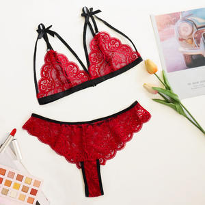 Sıcak satış dantel şeffaf nakış iki parçalı şehvetli iç çamaşırı erotik sutyen setleri için seksi iç çamaşırı oymak - Product Image 2